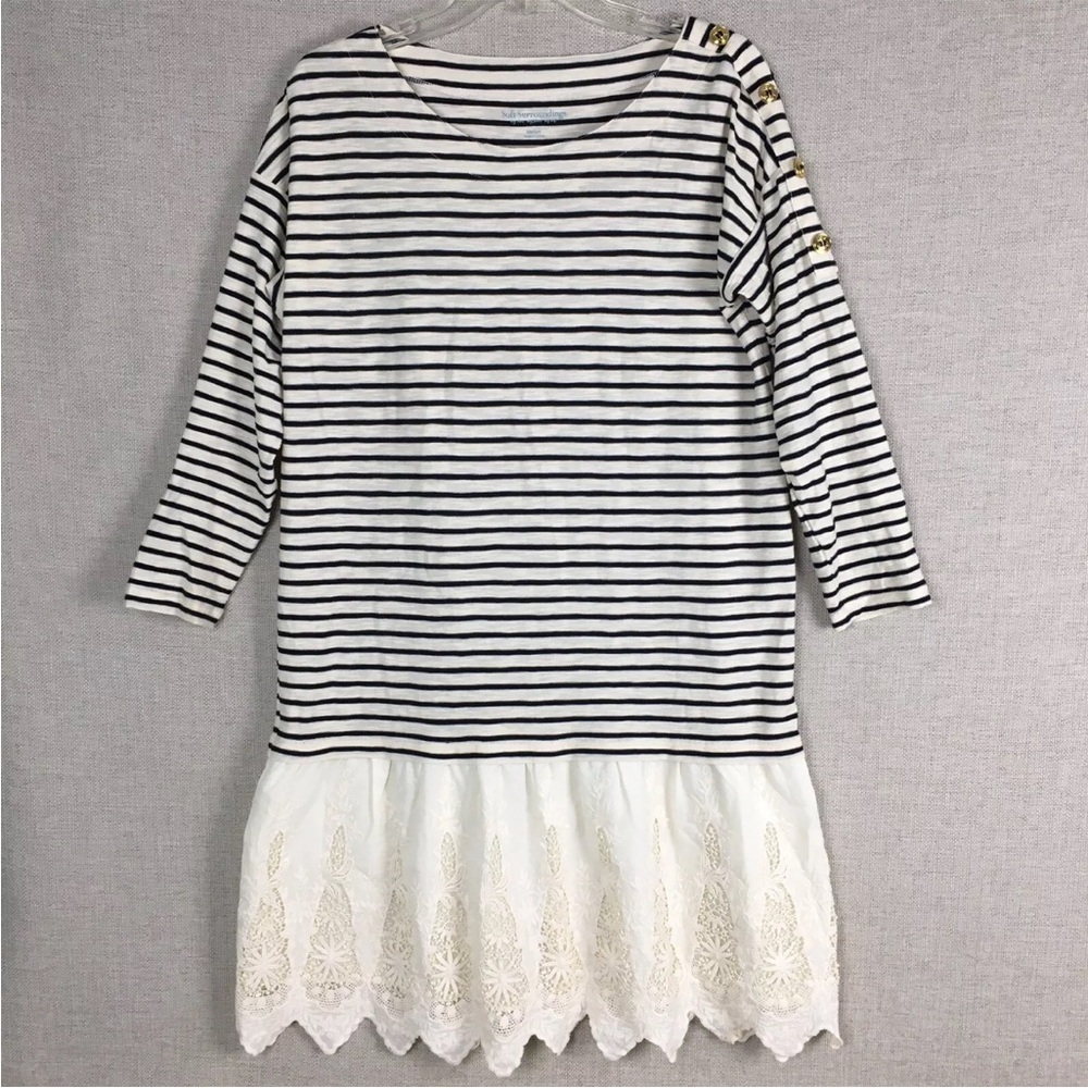 Soft Surroundings Midi dress . Black and Ivory. Size small